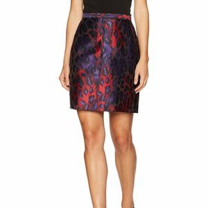 Anne Klein Multi-Color Animal Print Design Pencil Skirt Size 14